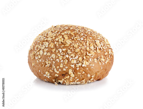 whole wheat bread isolated on white background