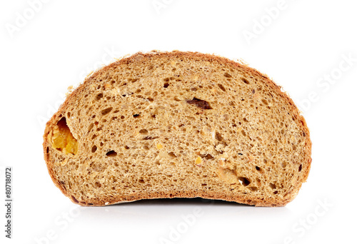 whole wheat bread isolated on white background