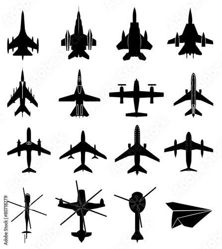 Air plane icons set