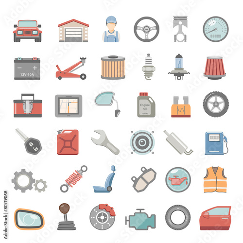 Flat Icons - Car Maintenance