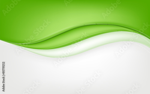 Abstract green wave background. Vector illustration
