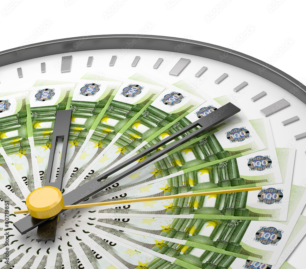Ziffernblatt mit Geldscheine StockIllustration Adobe Stock