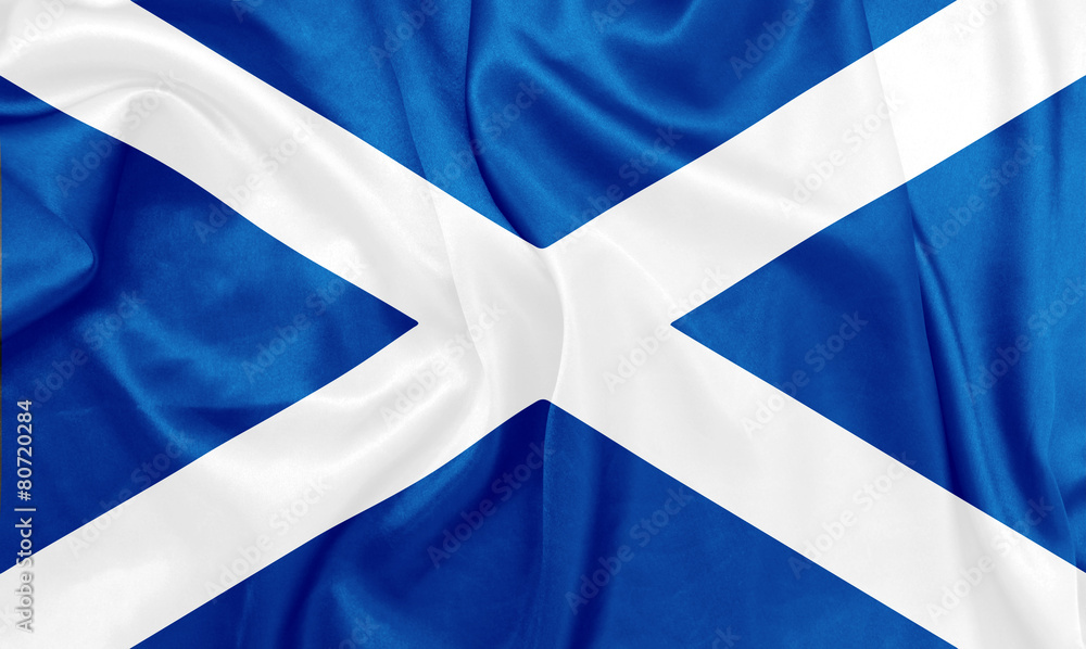 Scotland - Waving national flag on silk texture Scotland - Waving national flag on silk texture
