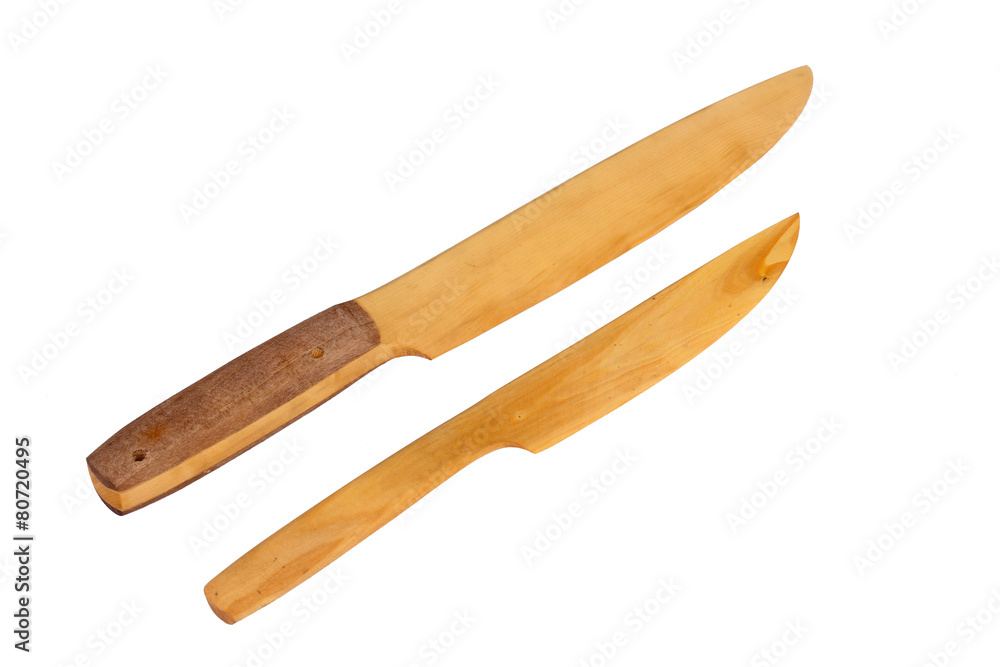 The Wooden Table Knife on the white background The Wooden Table Knife on the white background