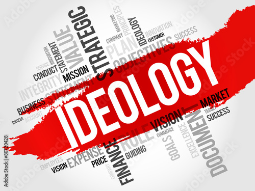Ideology word cloud, business concept