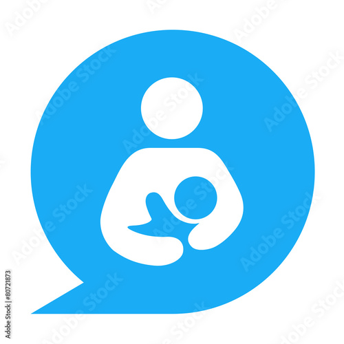 Icono simbolo lactancia azul