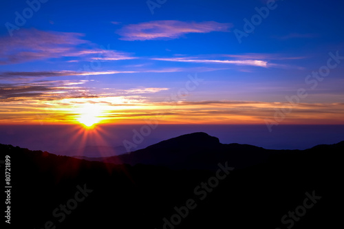 Wallpaper Mural Sunrise over the mountains at Doi Inthanon Chiang Mai, Thailand Torontodigital.ca