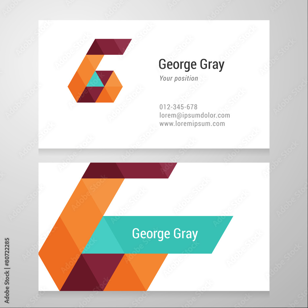 Modern letter G Business card template Modern letter G Business card template
