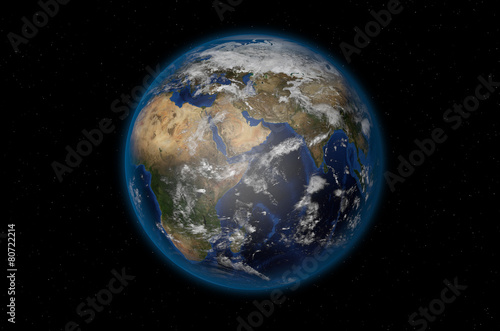 3D render of realistic planet Earth