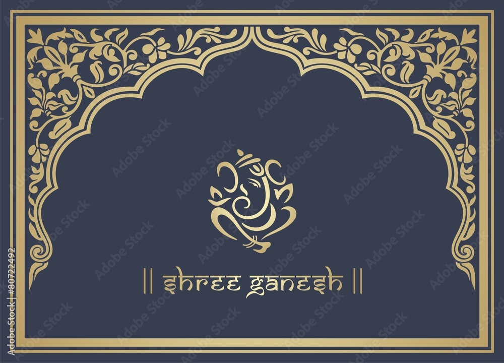 Ganesha, Hindu wedding card, royal Rajasthan, India Ganesha, Hindu wedding card, royal Rajasthan, India