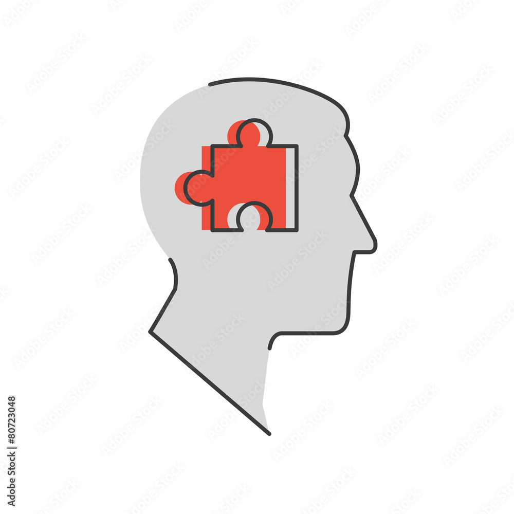 Success solution flat line icon concept Success solution flat line icon concept