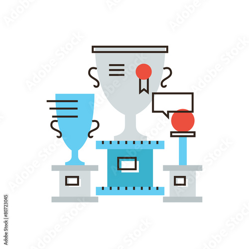 Sports awards flat line icon concept