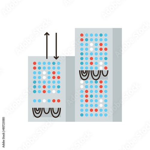 Data server flat line icon concept