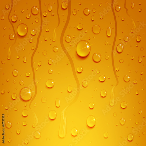 beer background with water drops