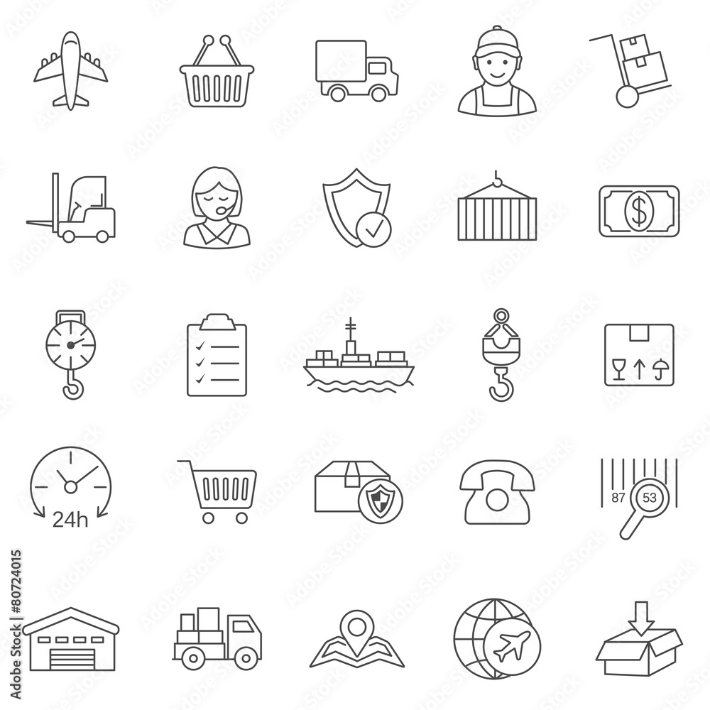 Logistic line icons set.Vector