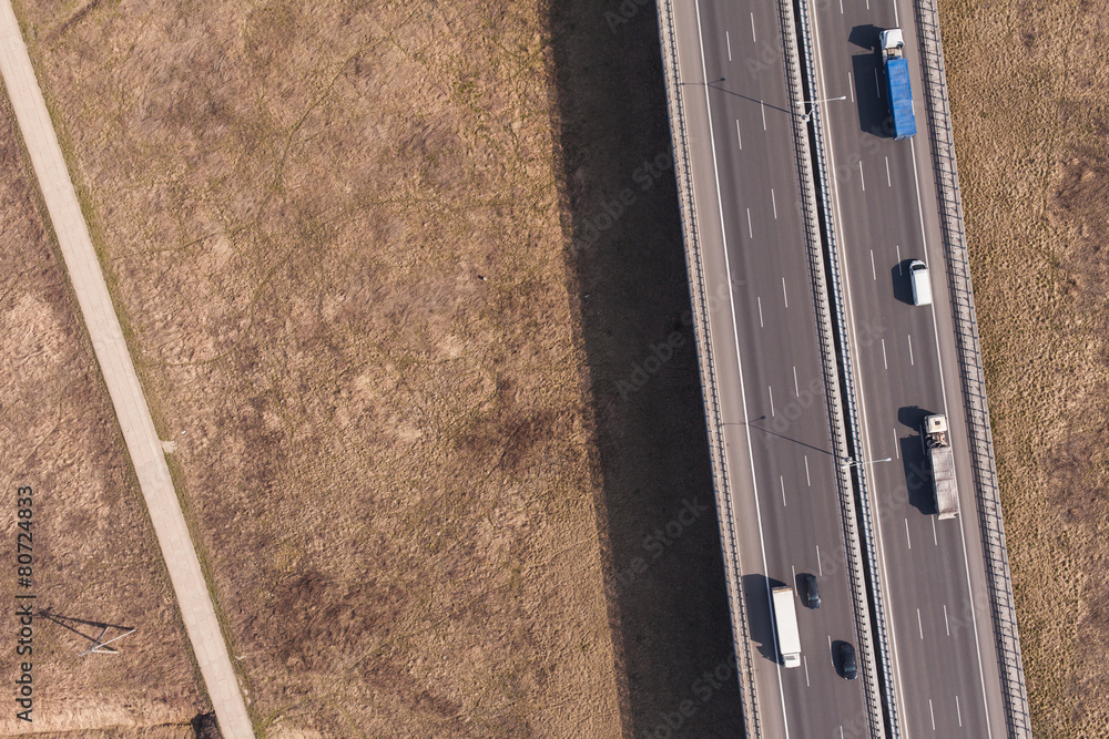 Fototapeta premium aerial view of highway