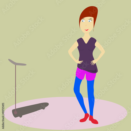 girl with scooter