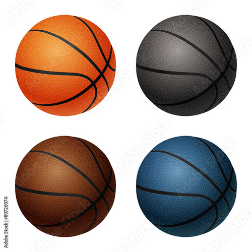 Set of basketballs photo