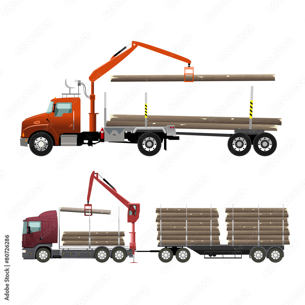 Timber truck - obrazy, fototapety, plakaty 