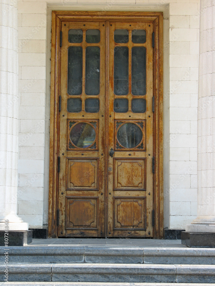 Ancient architecture entrance with old door Ancient architecture entrance with old door