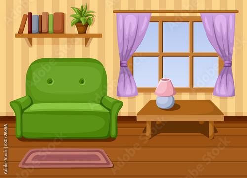 Living room. Vector illustration.