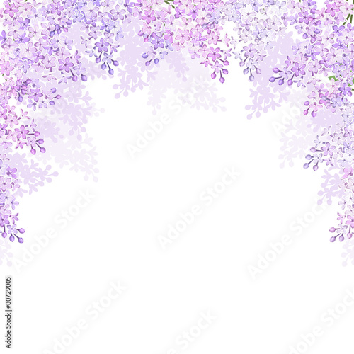 Background with lilac flowers. Vector illustration.