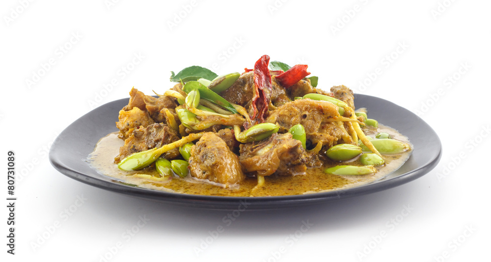 Stir fried riang parkia seed with chicken Stir fried riang parkia seed with chicken