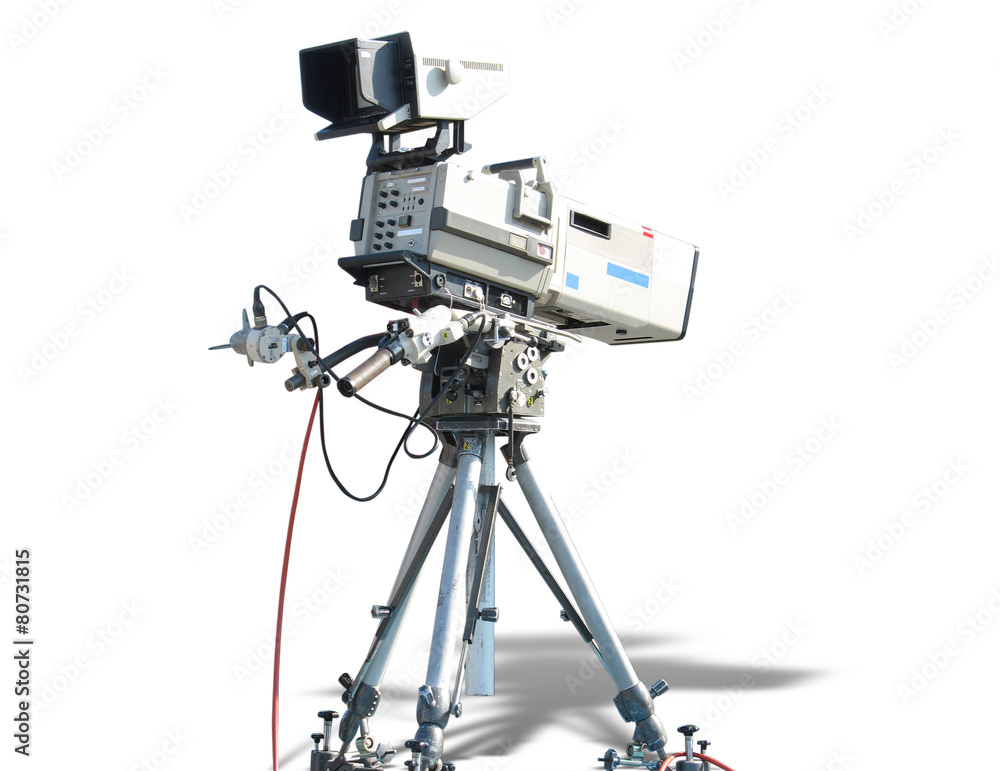 TV Professional studio digital video camera isolated on white TV Professional studio digital video camera isolated on white