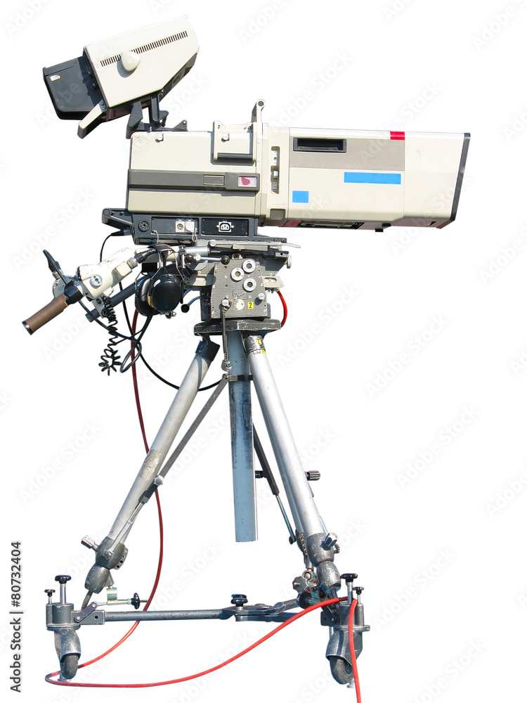 TV Professional studio digital video camera isolated on white TV Professional studio digital video camera isolated on white