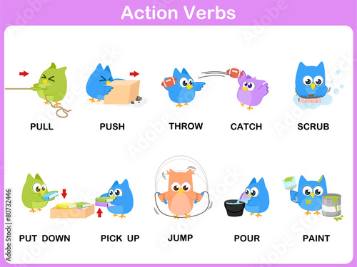 Action Verbs Picture Dictionary (Activity) for kids
