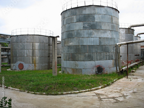 Old industrial rusty tanks for chemicals