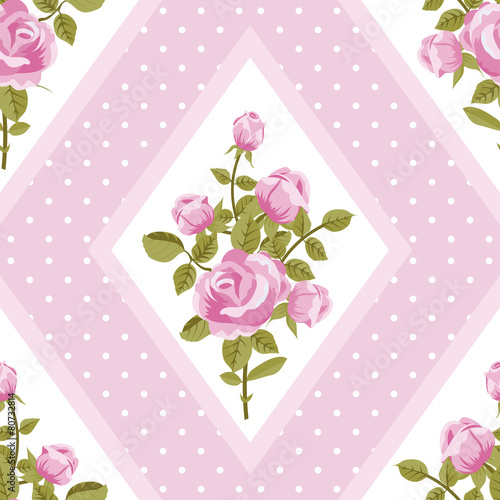 Seamless walpaper with pink roses
