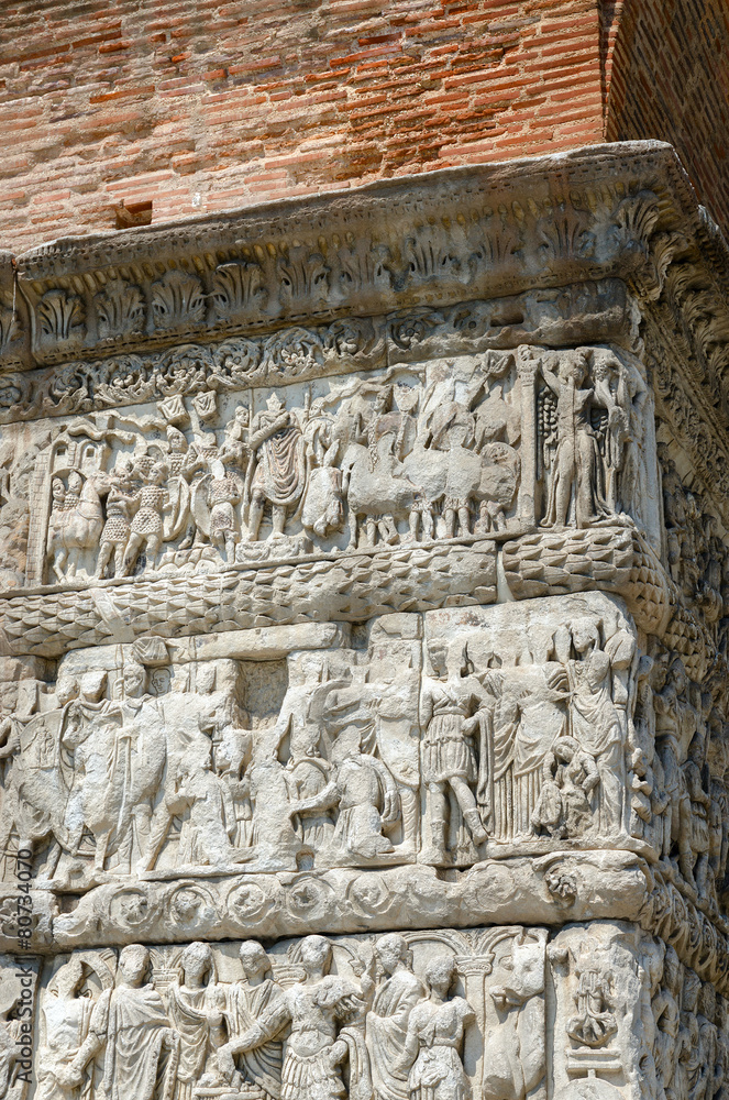 Thessaloniki. Fragment of bas-relief of arch of Gallerius