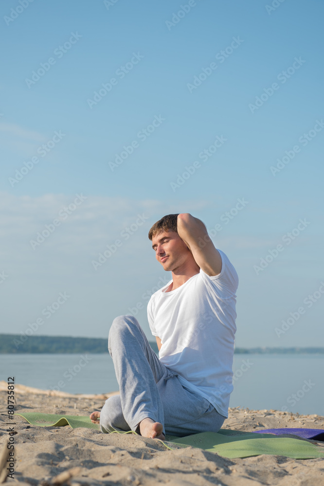 Man practicing yoga
