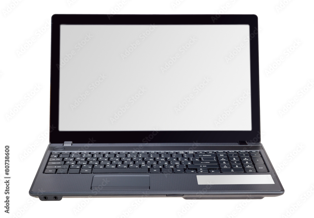 Electronic collection - Modern laptop isolated on white backgrou Electronic collection - Modern laptop isolated on white backgrou