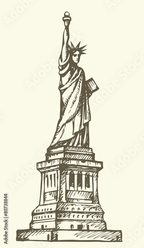 Statue of Liberty. Vector sketch