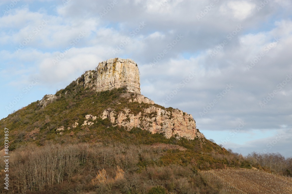 Rock of Solutré in Burgundy, France