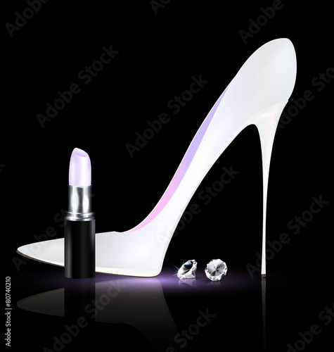 white shoe and lipstick