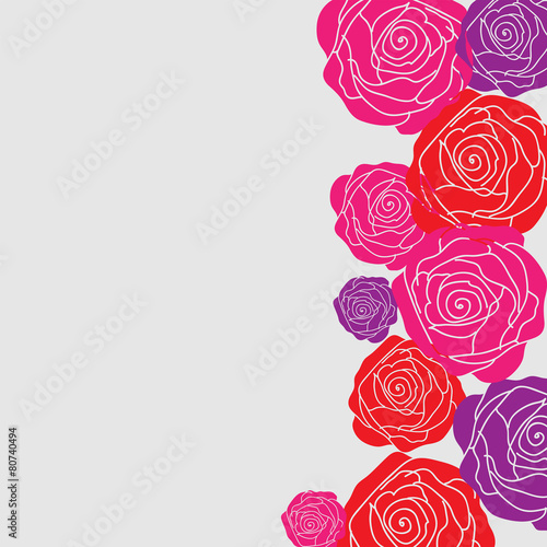Greeting card with beautiful roses