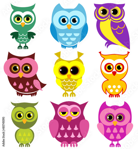 Set of Owls