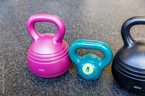 Kettlebells in the gym photo