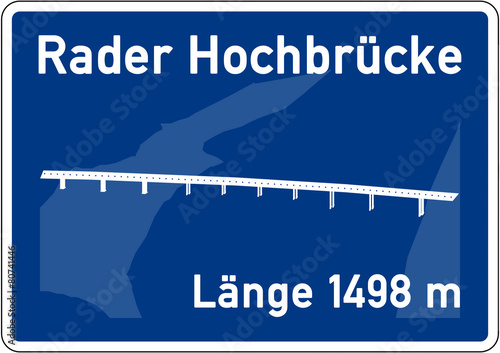as1 AutobahnSchild - Tafel - Rader Hochbrücke - g3476 photo