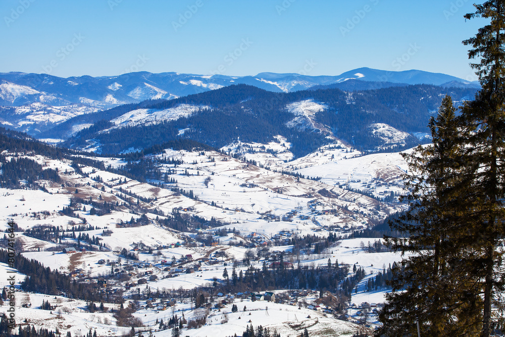 beautiful winter mountains,