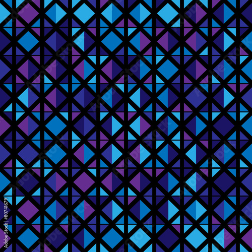 Seamless pattern of colored geometric shapes
