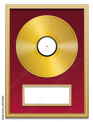 Gold Record Plaque Blank Frame
