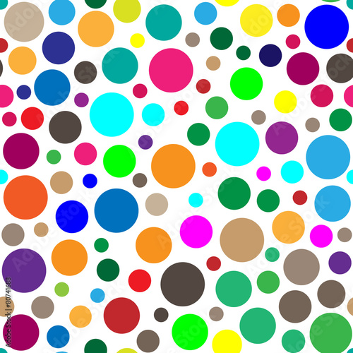 Seamless background with colored circles of different sizes