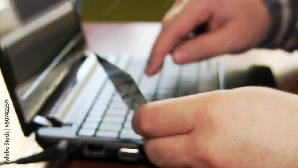 Businessman using credit card for online payment Businessman using credit card for online payment