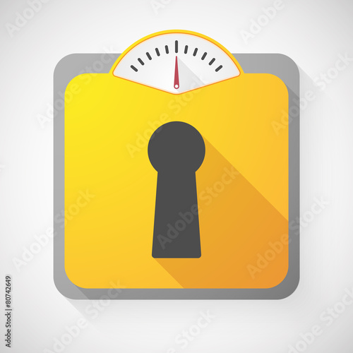 Weight scale with a key hole