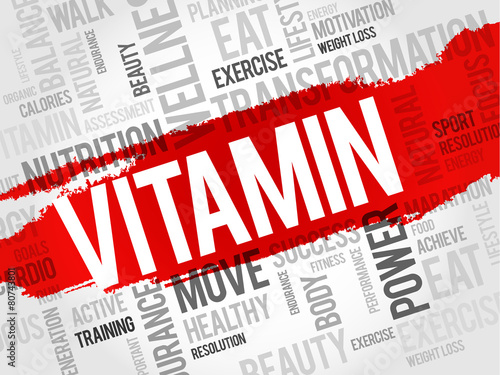 VITAMIN word cloud, fitness, sport, health concept