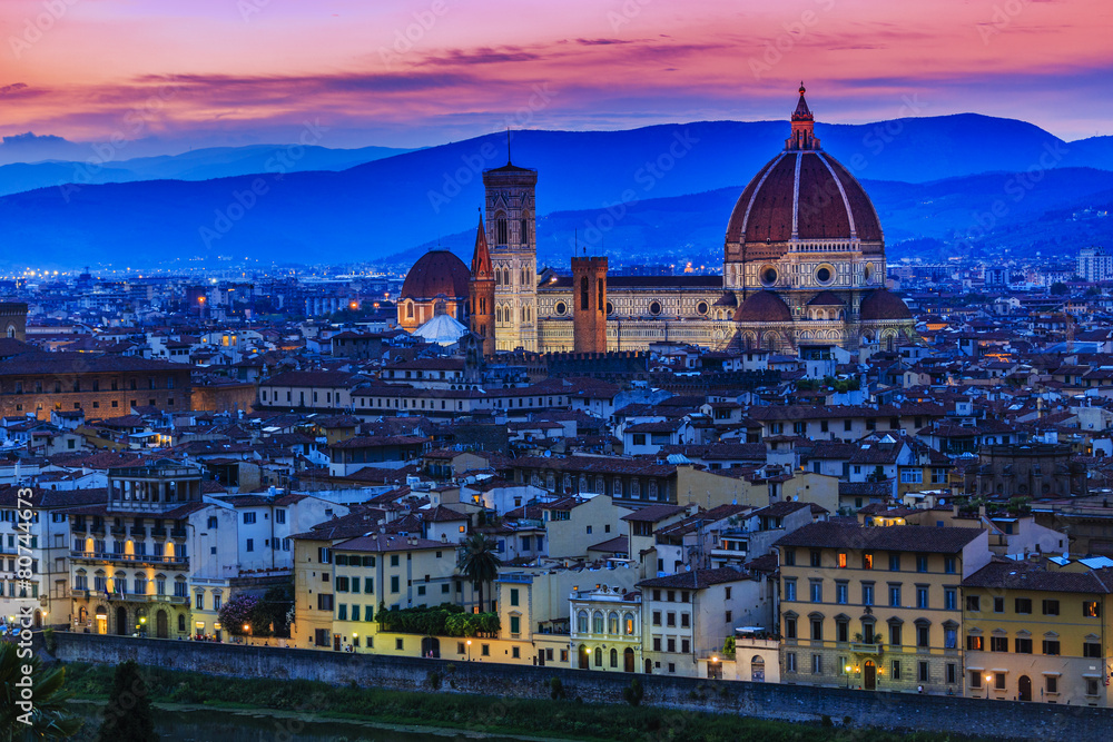 Florence city at sunset